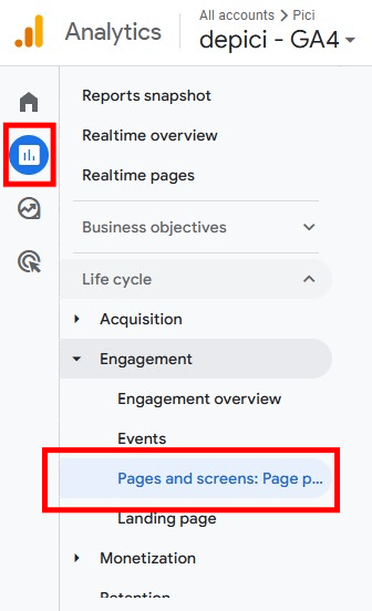 Membuka Bagian Reporting Untuk Melihat Bounce Rate