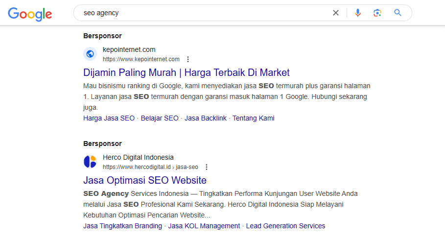 Paid Search Result