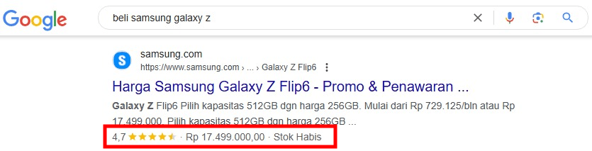 Rich Snippets dari Implementasi Product Markup