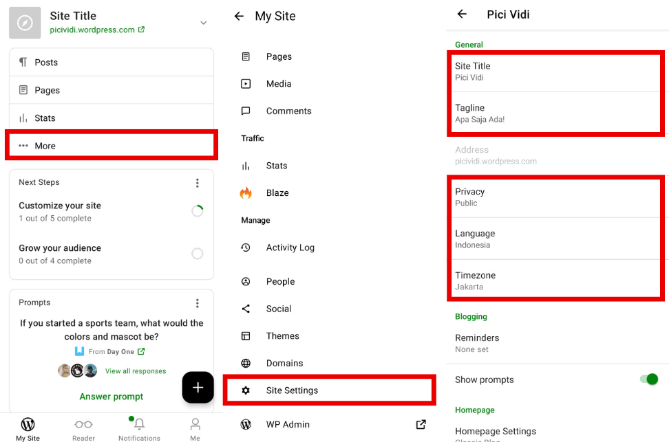 Mengatur Setting Dasar Website