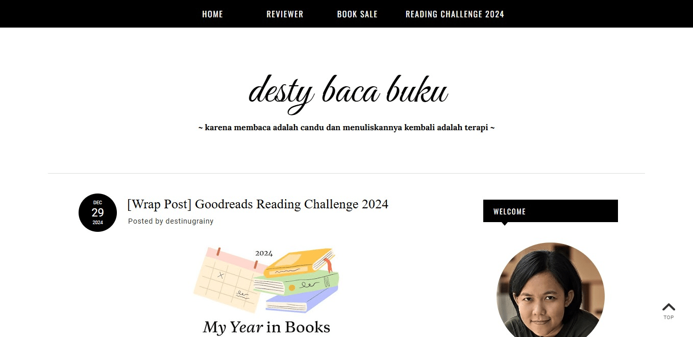 Website Desty Baca Buku