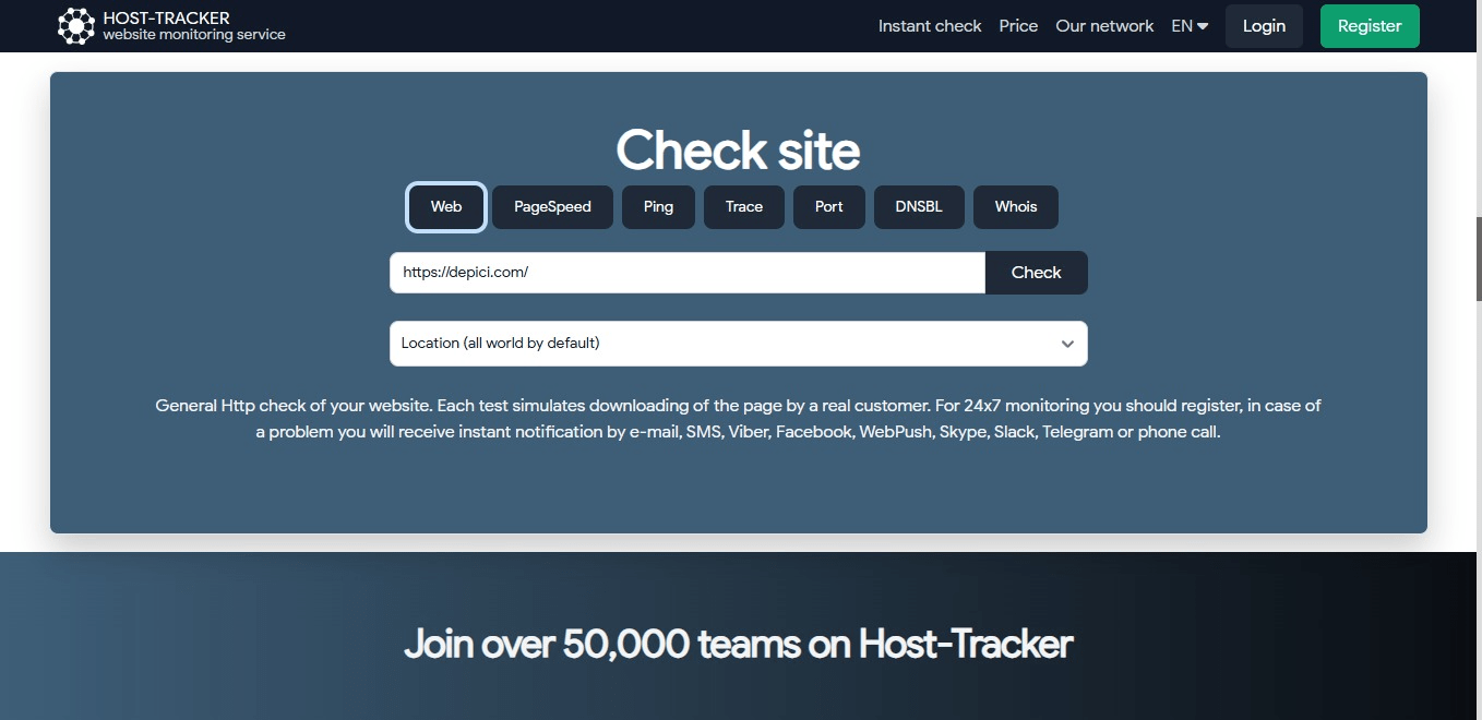 Website Host-Tracker