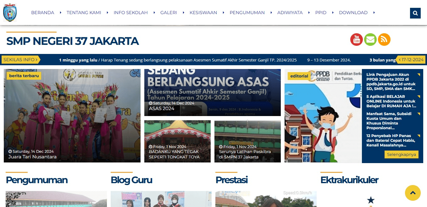 Website SMP Negeri 37 Jakarta